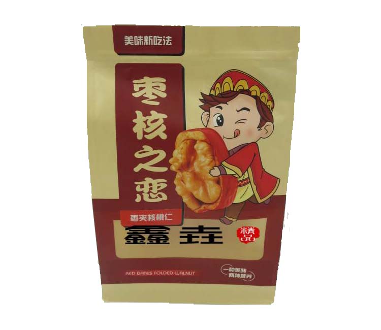 牛皮紙堅(jiān)果袋—八邊封核桃袋